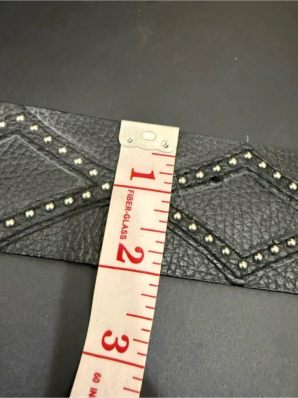 MICHAEL Michael Kors Black Leather Geometric Diamond Studded Belt XL Waist 41-45